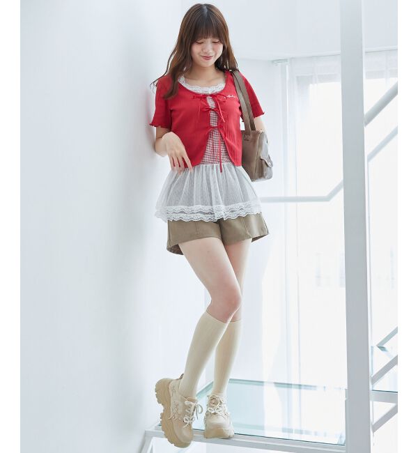  「ペプラムキャミセットカットカーデ」|カーディガン|