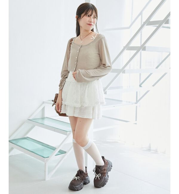  「ペプラムキャミ&times;カーデセット」|カーディガン|