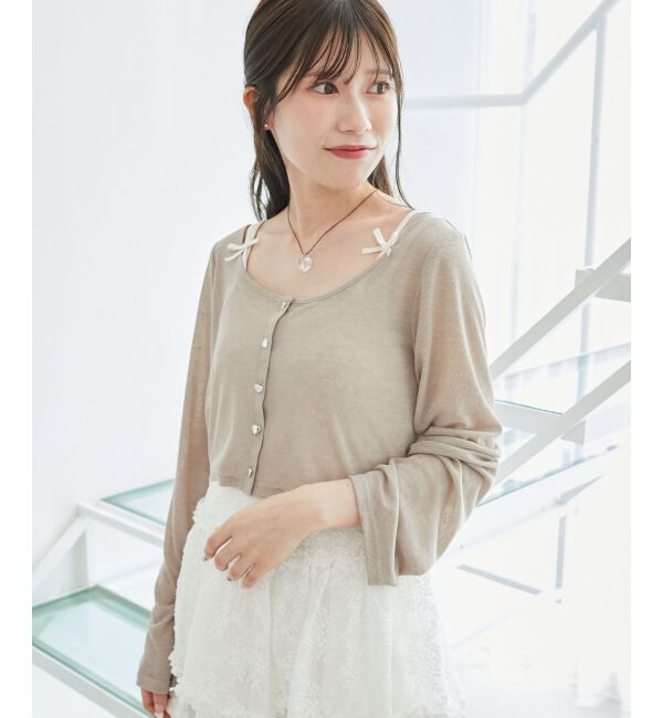  「ペプラムキャミ&times;カーデセット」|カーディガン|