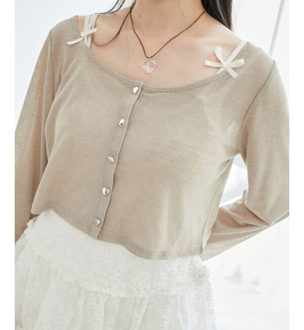  「ペプラムキャミ&times;カーデセット」|カーディガン|