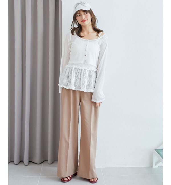  「ペプラムキャミ&times;カーデセット」|カーディガン|