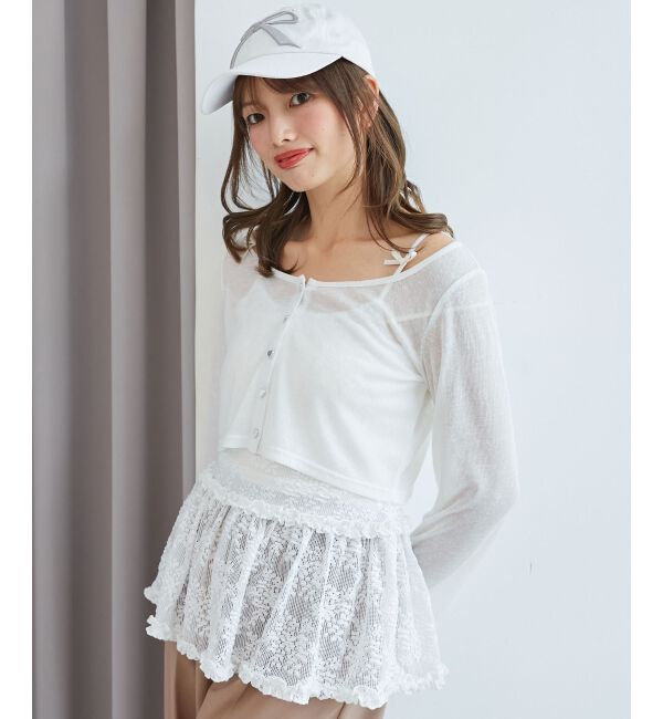  「ペプラムキャミ&times;カーデセット」|カーディガン|