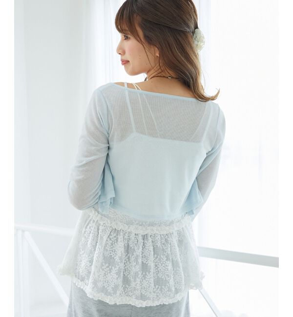  「ペプラムキャミ&times;カーデセット」|カーディガン|