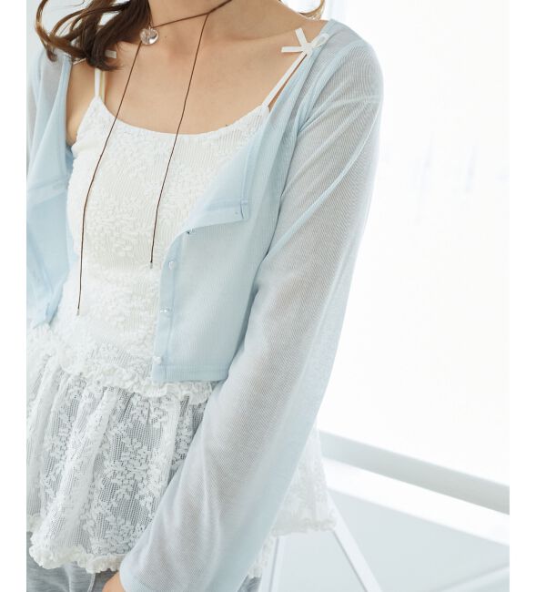  「ペプラムキャミ&times;カーデセット」|カーディガン|