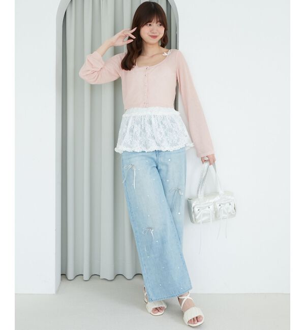  「ペプラムキャミ&times;カーデセット」|カーディガン|