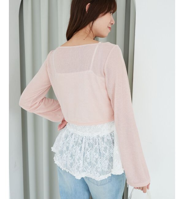  「ペプラムキャミ&times;カーデセット」|カーディガン|