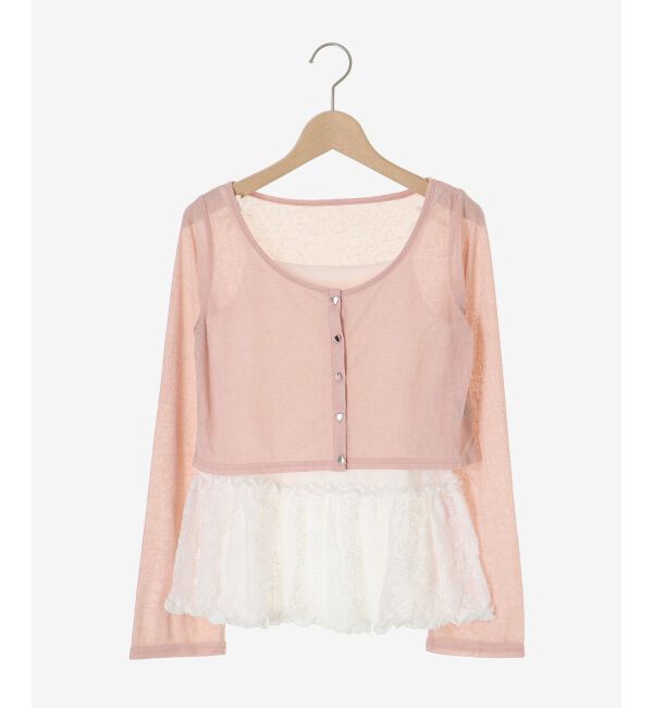  「ペプラムキャミ&times;カーデセット」|カーディガン|