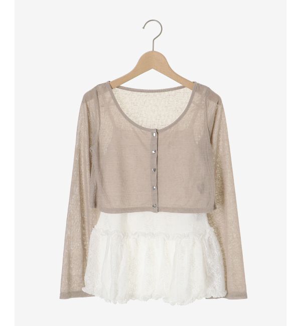  「ペプラムキャミ&times;カーデセット」|カーディガン|