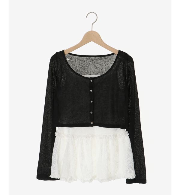  「ペプラムキャミ&times;カーデセット」|カーディガン|