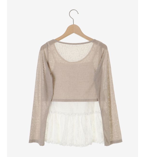  「ペプラムキャミ&times;カーデセット」|カーディガン|