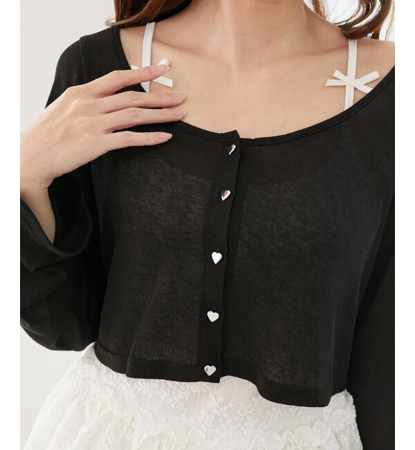  「ペプラムキャミ&times;カーデセット」|カーディガン|