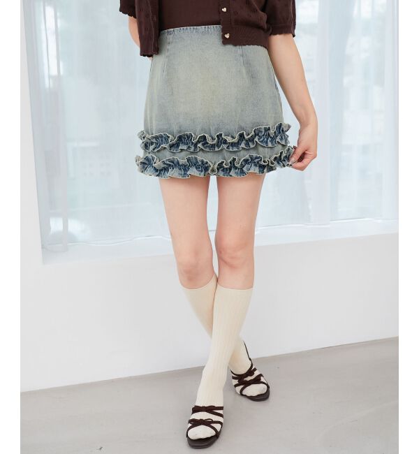  「ホイップフリルスカパン」|スカート|ブルー