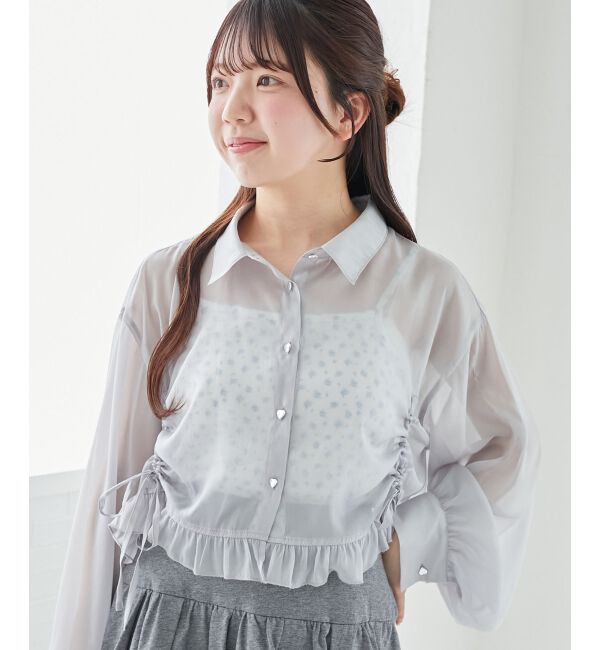  「インナー付きドロストシアーブラウス」|シャツ・ブラウス|
