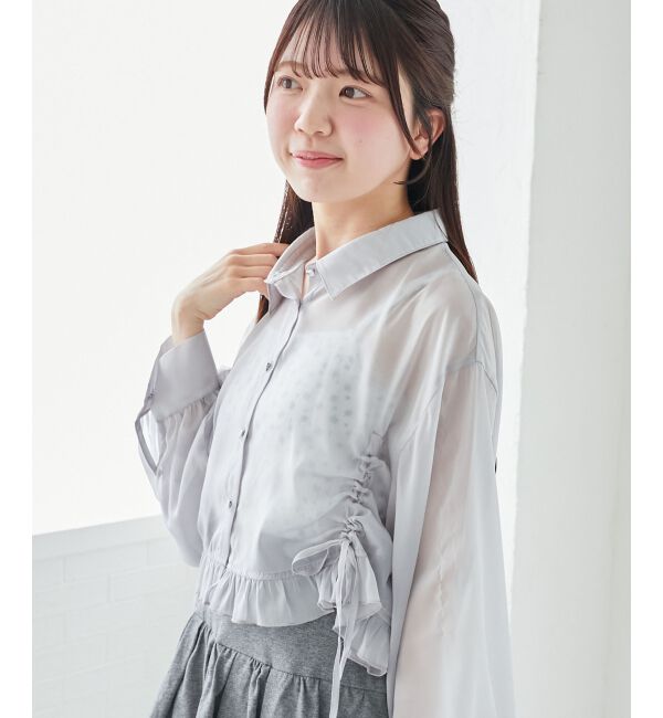  「インナー付きドロストシアーブラウス」|シャツ・ブラウス|