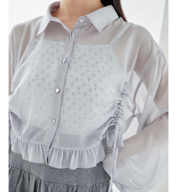  「インナー付きドロストシアーブラウス」|シャツ・ブラウス|
