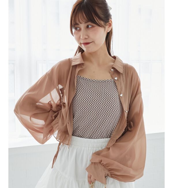  「インナー付きドロストシアーブラウス」|シャツ・ブラウス|