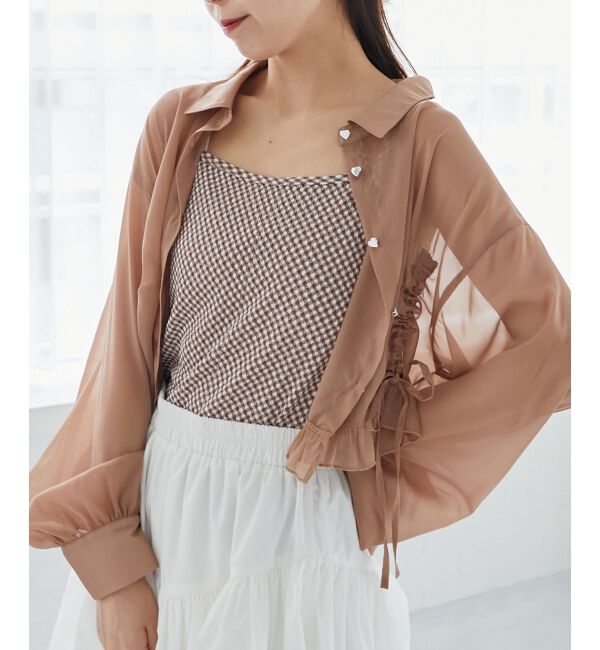  「インナー付きドロストシアーブラウス」|シャツ・ブラウス|