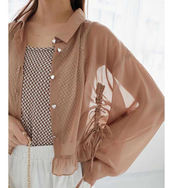  「インナー付きドロストシアーブラウス」|シャツ・ブラウス|