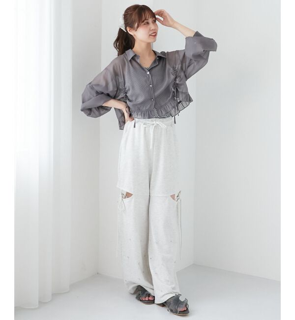  「インナー付きドロストシアーブラウス」|シャツ・ブラウス|