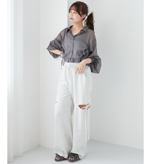  「インナー付きドロストシアーブラウス」|シャツ・ブラウス|