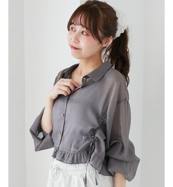  「インナー付きドロストシアーブラウス」|シャツ・ブラウス|