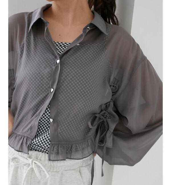 「インナー付きドロストシアーブラウス」|シャツ・ブラウス|