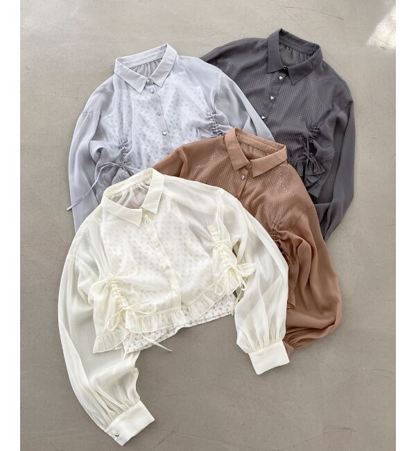  「インナー付きドロストシアーブラウス」|シャツ・ブラウス|