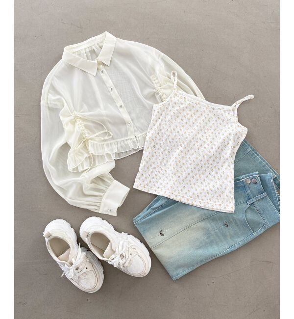  「インナー付きドロストシアーブラウス」|シャツ・ブラウス|