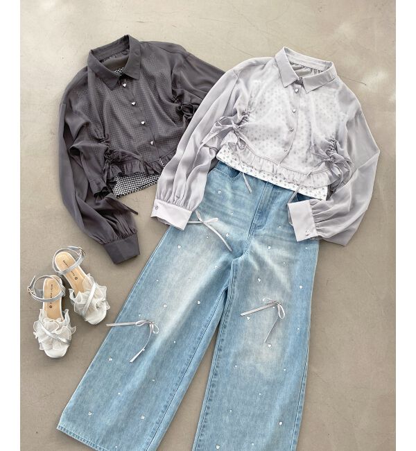  「インナー付きドロストシアーブラウス」|シャツ・ブラウス|