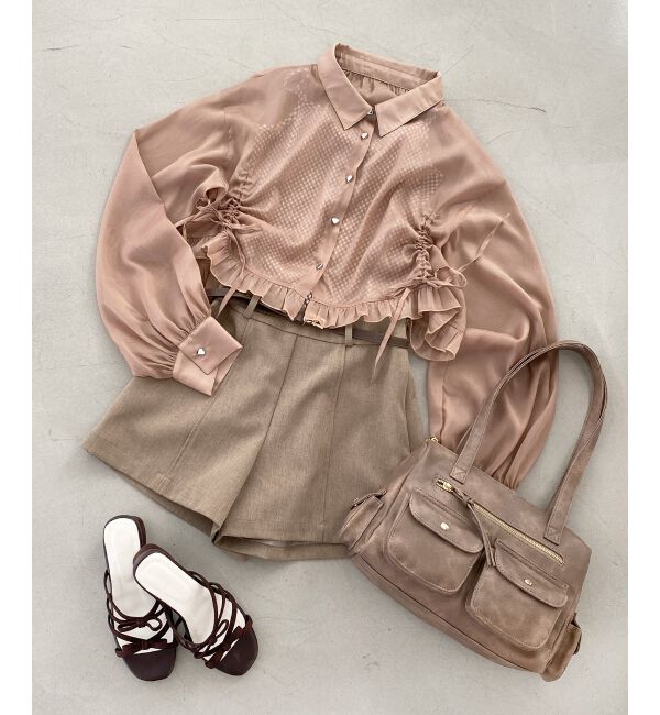  「インナー付きドロストシアーブラウス」|シャツ・ブラウス|