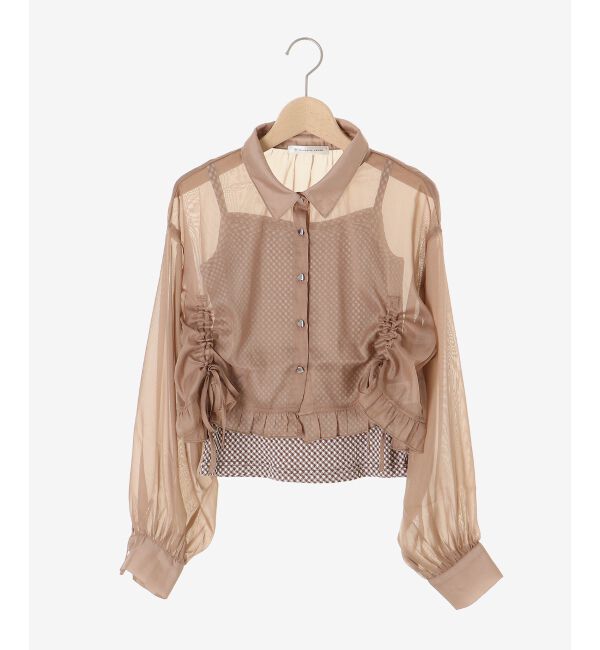  「インナー付きドロストシアーブラウス」|シャツ・ブラウス|