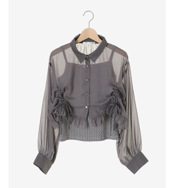  「インナー付きドロストシアーブラウス」|シャツ・ブラウス|