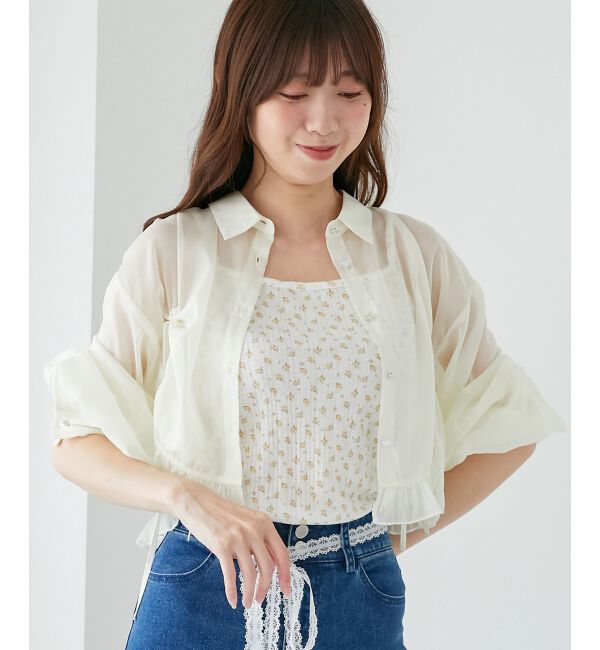  「インナー付きドロストシアーブラウス」|シャツ・ブラウス|