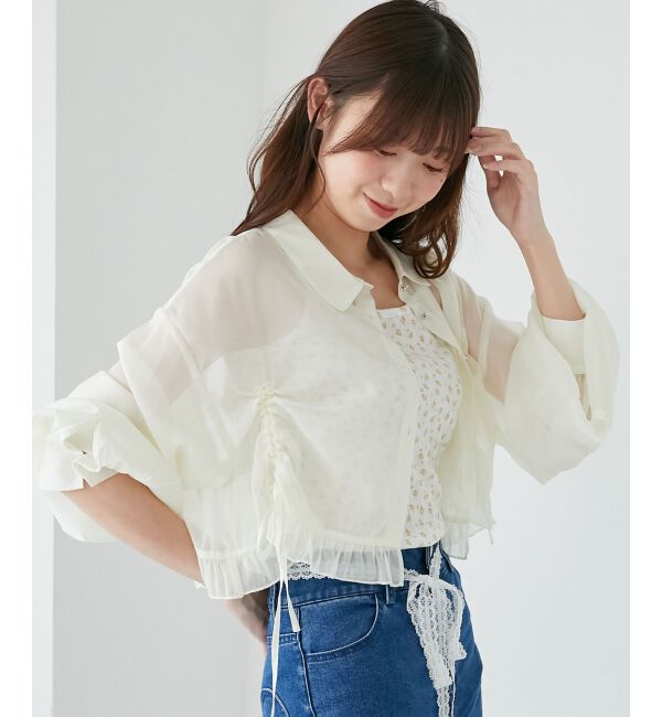  「インナー付きドロストシアーブラウス」|シャツ・ブラウス|