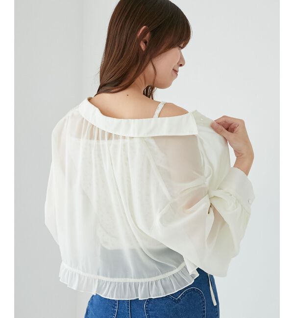  「インナー付きドロストシアーブラウス」|シャツ・ブラウス|