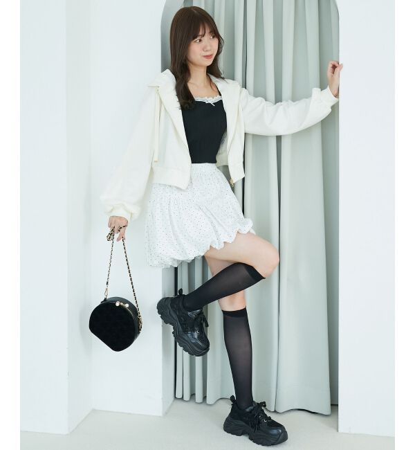  「◎レースリボンラインパーカー」|パーカー|