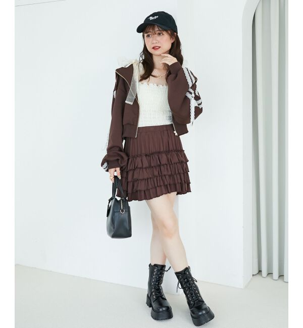  「◎レースリボンラインパーカー」|パーカー|