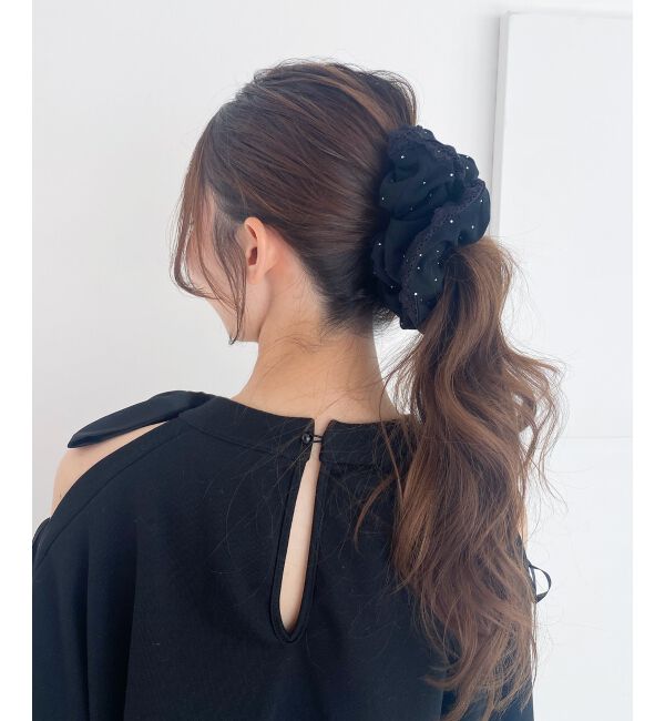  「ラインストーンシュシュ」|ヘアゴム・シュシュ|