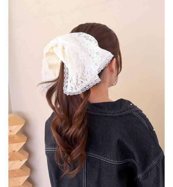  「レースサテンビッグシュシュ」|ヘアゴム・シュシュ|
