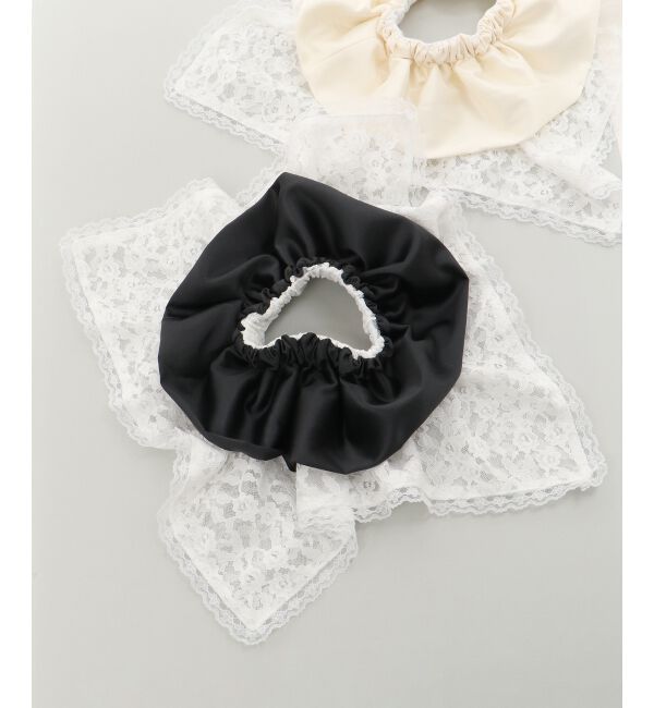  「レースサテンビッグシュシュ」|ヘアゴム・シュシュ|