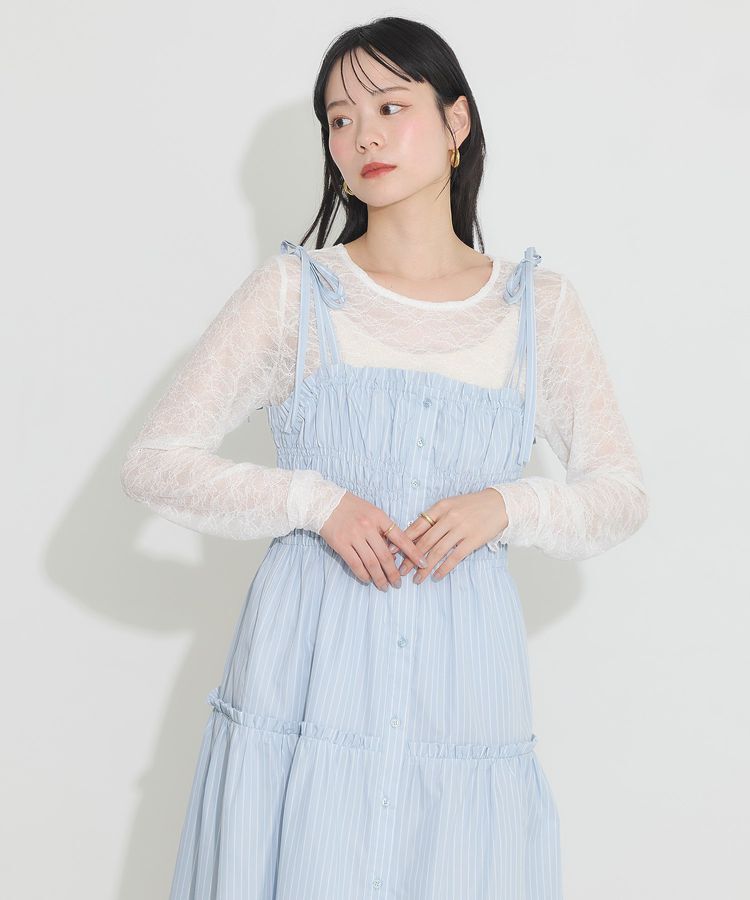 earth music&ecology「ギャザーティアードキャミドレ」|ワンピース|