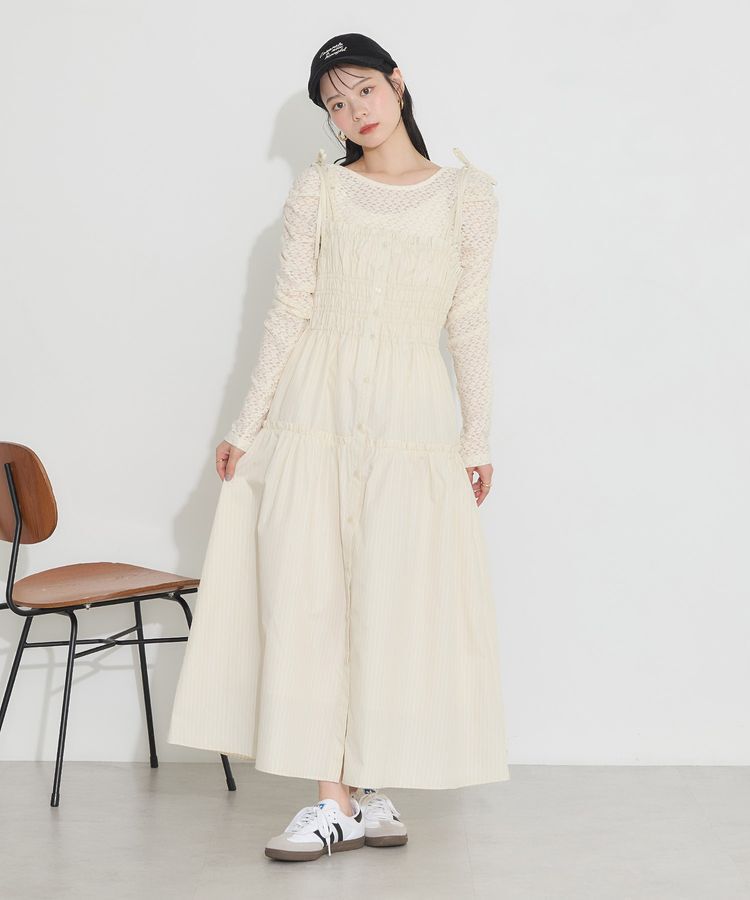 earth music&ecology「ギャザーティアードキャミドレ」|ワンピース|