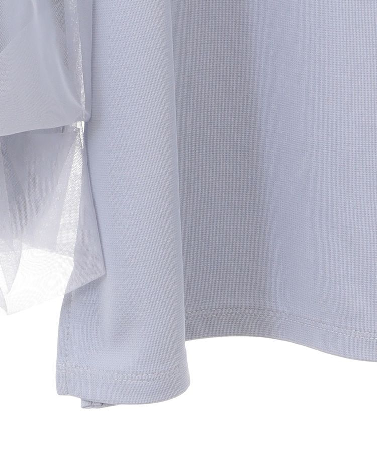 earth music&ecology「キラキラストーンパールチュールスリーブプルオーバー」|Tシャツ・カットソー|