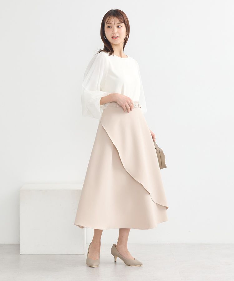 earth music&ecology「キラキラストーンパールチュールスリーブプルオーバー」|Tシャツ・カットソー|