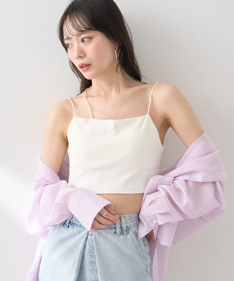 earth music&ecology「アシメショルダーショートキャミソール」|キャミソール|