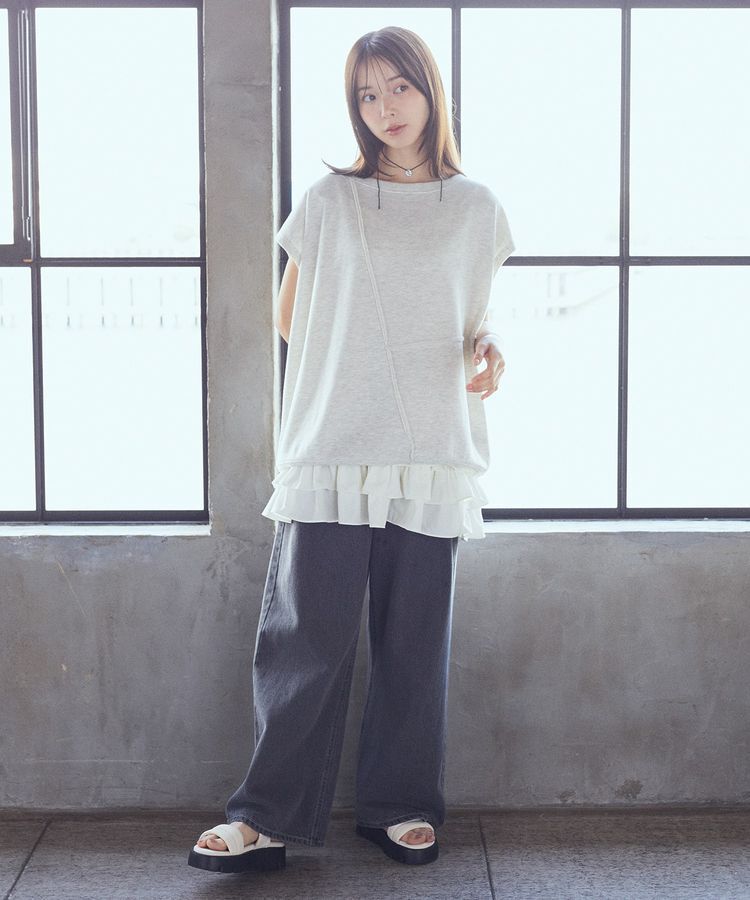 earth music&ecology「裾フリルキャミワンピース」|ワンピース|