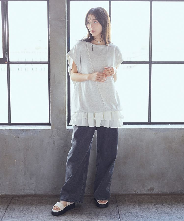 earth music&ecology「裾フリルキャミワンピース」|ワンピース|