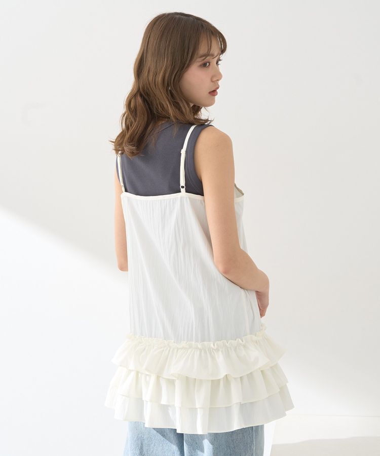 earth music&ecology「裾フリルキャミワンピース」|ワンピース|