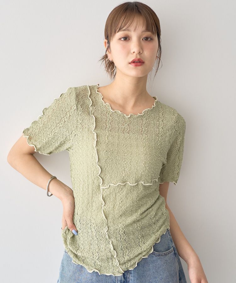 earth music&ecology「レースメロープルオーバー」|Tシャツ・カットソー|Light Green