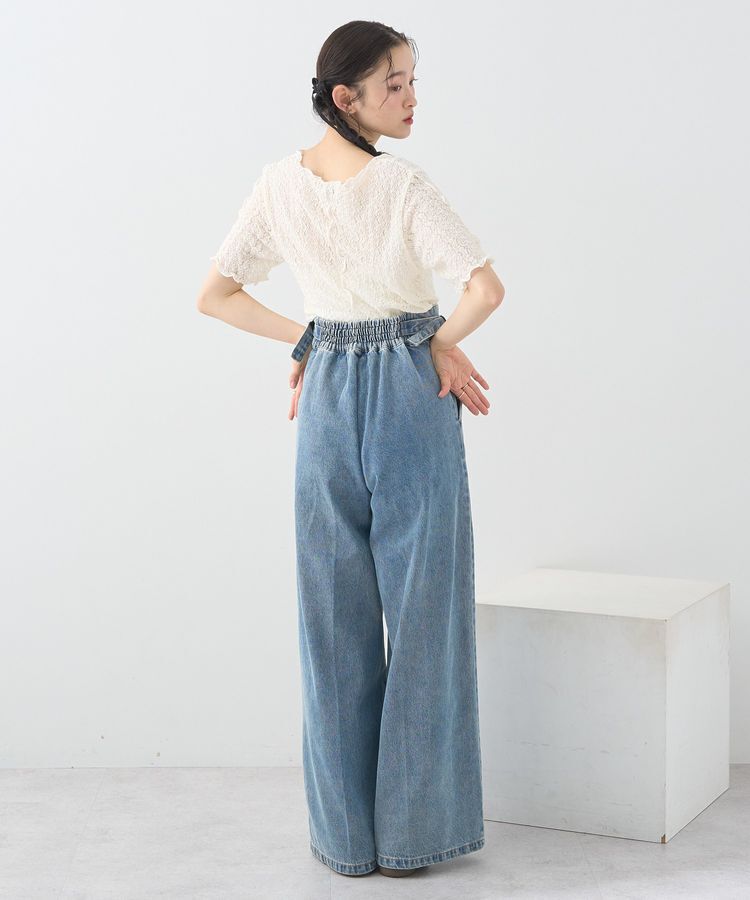 earth music&ecology「サイドベルトデニムパンツ」|デニム|